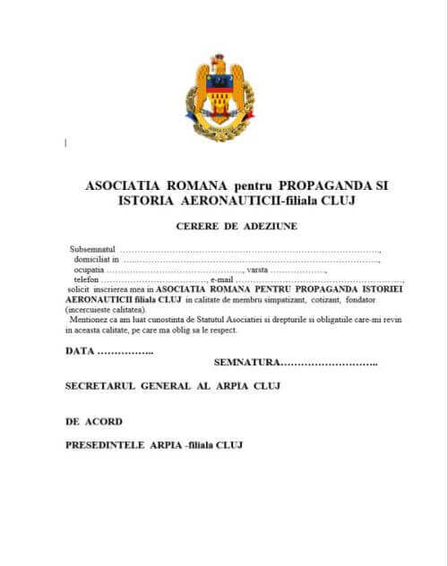 cerere de adeziune